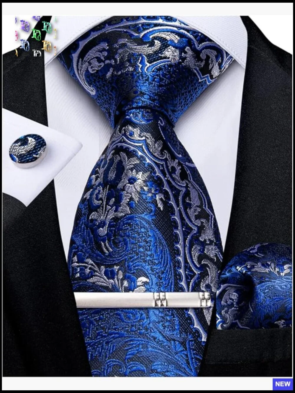 Silk Paisley Tie Set Classic Elegant Formal Wedding Party Mens Accessories